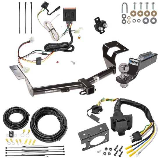 Trailer Hitch Tow Package w/ 7-Way RV Wiring For 12-16 Honda CR-V w/ 2" Drop Mount 2" Ball Class 3 2" Receiver All Models 