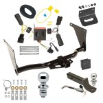 Ultimate Tow Package For 13-16 Ford Escape Trailer Hitch w/ Wiring 2" Drop Mount Dual 2" and 1-7/8" Ball Lock Bracket Cover 2" Receiver 