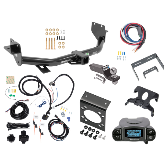 Trailer Hitch Tow Package Prodigy P3 Brake Control For 13-18 Hyundai Santa Fe 6/7 Passenger 2019 XL ONLY w/ 7-Way RV Wiring 2" Drop Mount 2" Ball Class 3 2" Receiver Sport w/Factory Tow Package (5 Passenger) Draw-Tite Tekonsha