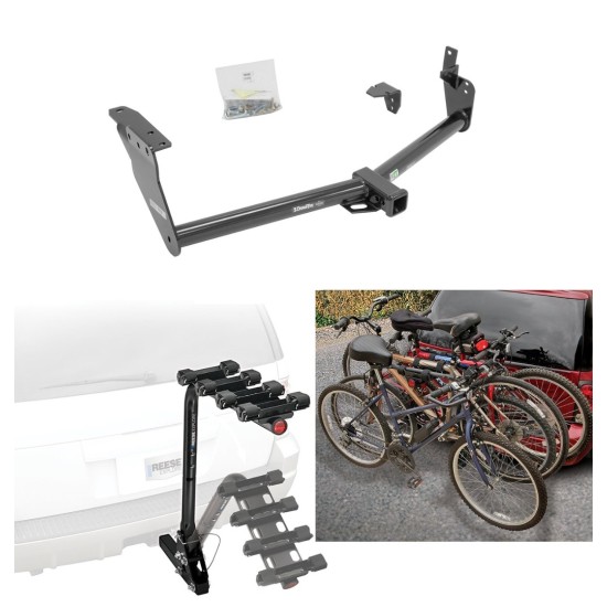 Trailer Hitch w/ 4 Bike Rack For 09-12 Infiniti FX35 09-13 FX50 14-17 QX70 2013 FX37 Approved for Recreational & Offroad Use Carrier for Adult Woman or Child Bicycles Foldable