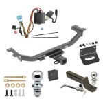 Ultimate Tow Package For 10-12 Acura RDX Trailer Hitch w/ Wiring 2" Drop Mount Dual 2" and 1-7/8" Ball Lock Bracket Cover 2" Receiver 