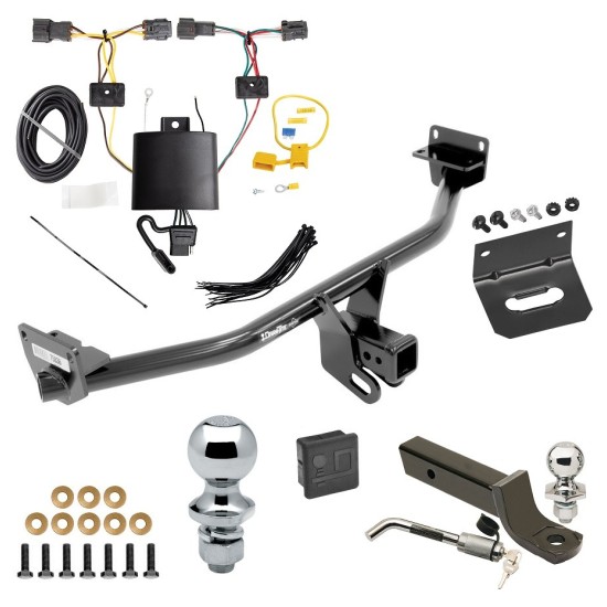 Ultimate Tow Package For 19-21 Hyundai Tucson Trailer Hitch w/ Wiring 2" Drop Mount Dual 2" and 1-7/8" Ball Lock Bracket Cover 2" Receiver 