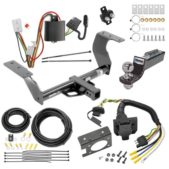 Trailer Hitch Tow Package w/ 7-Way RV Wiring For 14-18 Subaru Forester w/ 2" Drop Mount 2" Ball Class 3 2" Receiver All Models 