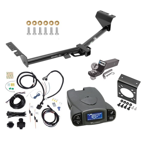 Trailer Hitch Tow Package Prodigy P3 Brake Control For 15-21 KIA Sedona w/ 7-Way RV Wiring 2" Drop Mount 2" Ball Class 4 2" Receiver Reese Tekonsha