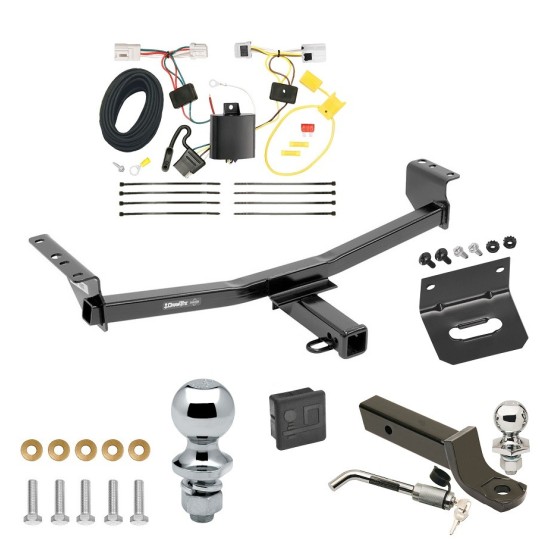 Ultimate Tow Package For 08-20 Nissan Rogue 14-15 Rogue Select Trailer Hitch w/ Wiring 2" Drop Mount Dual 2" and 1-7/8" Ball Lock Bracket Cover 2" Receiver 