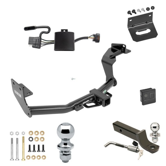 Ultimate Tow Package For 19-20 Hyundai Santa Fe Trailer Hitch w/ Wiring 2" Drop Mount Dual 2" and 1-7/8" Ball Lock Bracket Cover 2" Receiver 