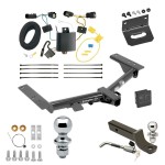 Ultimate Tow Package For 15-23 Ford Transit 150 250 350 Trailer Hitch w/ Wiring 2" Drop Mount Dual 2" and 1-7/8" Ball Lock Bracket Cover 2" Receiver