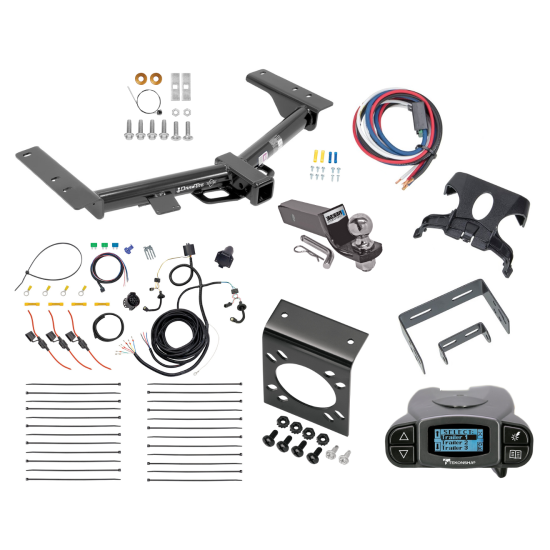 Trailer Hitch Tow Package Prodigy P3 Brake Control For 15-23 Ford Transit 150 250 350 w/ 7-Way RV Wiring 2" Drop Mount 2" Ball Class 3 2" Receiver Draw-Tite Tekonsha