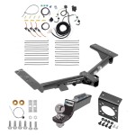 Trailer Hitch Tow Package w/ 7-Way RV Wiring For 15-23 Ford Transit 350 w/ 2" Drop Mount 2" Ball Class 3 2" Receiver