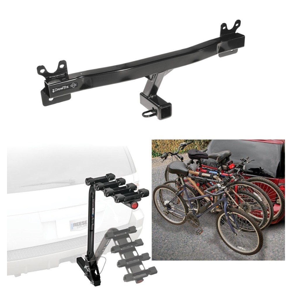 Trailer Hitch w/ 4 Bike Rack For 11-20 Volvo S60 15-17 V60 ...