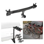 Trailer Hitch w/ 4 Bike Rack For 11-20 Volvo S60 15-17 V60 08-10 V70 08-16 XC70 Approved for Recreational & Offroad Use Carrier for Adult Woman or Child Bicycles Foldable