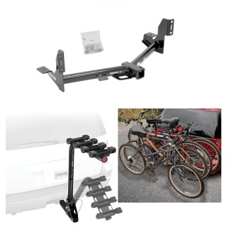 Trailer Hitch w/ 4 Bike Rack For 15-21 Ford F150 F-150 All Models Approved for Recreational & Offroad Use Carrier for Adult Woman or Child Bicycles Foldable