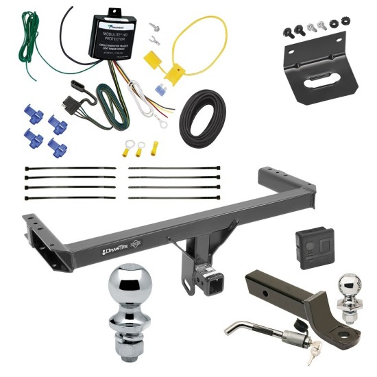 Ultimate Tow Package For 13-17 Audi Q5 Trailer Hitch w/ Wiring 2" Drop Mount Dual 2" and 1-7/8" Ball Lock Bracket Cover 2" Receiver 