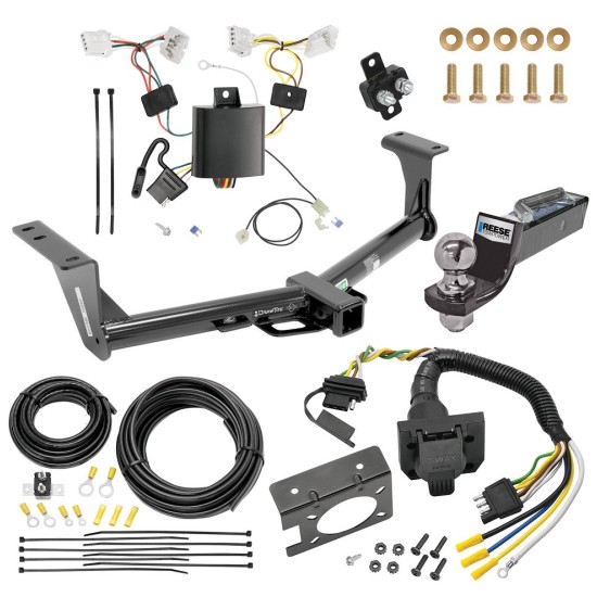 Trailer Hitch Tow Package w/ 7-Way RV Wiring For 15-24 Nissan Murano w/ 2" Drop Mount 2" Ball Class 3 2" Receiver All Models