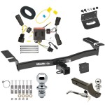 Ultimate Tow Package For 11-14 Ford Edge Trailer Hitch w/ Wiring 2" Drop Mount Dual 2" and 1-7/8" Ball Lock Bracket Cover 2" Receiver 