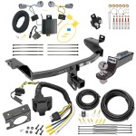 Trailer Hitch Tow Package w/ 7-Way RV Wiring For 14-18 Jeep Cherokee w/ 2" Drop Mount 2" Ball Class 3 2" Receiver All Models 