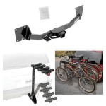 Trailer Hitch w/ 4 Bike Rack For 17-24 GMC Acadia Exc 17 Limited 2020 Cadillac XT6 19-24 Chevy Blazer Approved for Recreational & Offroad Use Carrier for Adult Woman or Child Bicycles Foldable