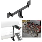 Trailer Hitch w/ 4 Bike Rack For 17-24 Jaguar F-Pace All Styles Approved for Recreational & Offroad Use Carrier for Adult Woman or Child Bicycles Foldable