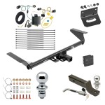 Ultimate Tow Package For 17-20 Chrysler Pacifica Except Hybrid Trailer Hitch w/ Wiring 2" Drop Mount Dual 2" and 1-7/8" Ball Lock Bracket Cover 2" Receiver