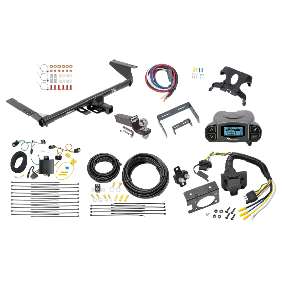 Trailer Hitch Tow Package Prodigy P3 Brake Control For 17-20 Chrysler Pacifica Except Hybrid w/ 7-Way RV Wiring 2" Drop Mount 2" Ball Class 3 2" Receiver