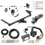 Trailer Hitch Tow Package w/ 7-Way RV Wiring For 21-23 Chrysler Pacifica Except Hybrid w/ 2" Drop Mount 2" Ball Class 3 2" Receiver All Models