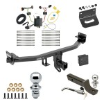 Ultimate Tow Package For 17-22 KIA Sportage Trailer Hitch w/ Wiring 2" Drop Mount Dual 2" and 1-7/8" Ball Lock Bracket Cover 2" Receiver 