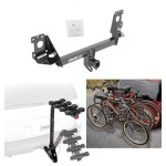 Trailer Hitch w/ 4 Bike Rack For 17-25 Audi Q7 All Styles Approved for Recreational & Offroad Use Carrier for Adult Woman or Child Bicycles Foldable