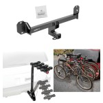 Trailer Hitch w/ 4 Bike Rack For 16-22 Mercedes GLC300 All Styles Approved for Recreational & Offroad Use Carrier for Adult Woman or Child Bicycles Foldable