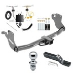 Trailer Tow Hitch For 20-24 Mitsubishi Outlander Sport Exc PHEV 2" Receiver Complete Package w/ Wiring and 1-7/8" Ball