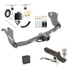 Trailer Tow Hitch For 20-24 Mitsubishi Outlander Sport Exc PHEV Deluxe Package Wiring 2" Ball Mount and Lock