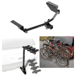 Trailer Hitch w/ 4 Bike Rack For 13-18 Toyota RAV4 All Styles Approved for Recreational & Offroad Use Carrier for Adult Woman or Child Bicycles Foldable