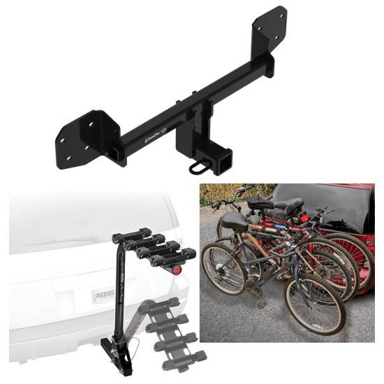 Trailer Hitch w/ 4 Bike Rack For 10-19 Subaru Outback Wagon Except Sport Approved for Recreational & Offroad Use Carrier for Adult Woman or Child Bicycles Foldable