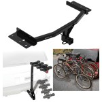 Trailer Hitch w/ 4 Bike Rack For 20-23 Ford Explorer Lincoln Aviator Approved for Recreational & Offroad Use Carrier for Adult Woman or Child Bicycles Foldable