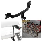 Trailer Hitch w/ 4 Bike Rack For 20-24 Porsche Cayenne Coupe Approved for Recreational & Offroad Use Carrier for Adult Woman or Child Bicycles Foldable