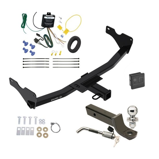 Trailer Tow Hitch For 19-24 Audi Q3 (Except w/Hands-Free Liftgate Sensor) Deluxe Package Wiring 2" Ball Mount and Lock