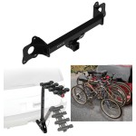 Trailer Hitch w/ 4 Bike Rack For 21-23 Tesla Y Approved for Recreational & Offroad Use Carrier for Adult Woman or Child Bicycles Foldable