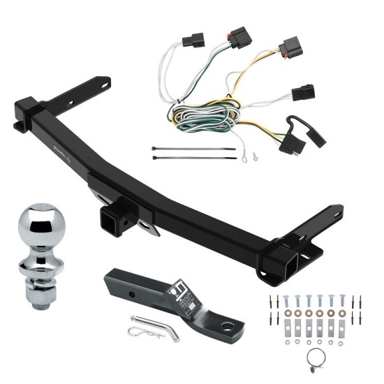 Trailer Tow Hitch For 11-13 Jeep Grand Cherokee Exc SRT-8 w/Removable OEM Fascia Complete Package w/ Wiring and 1-7/8" Ball