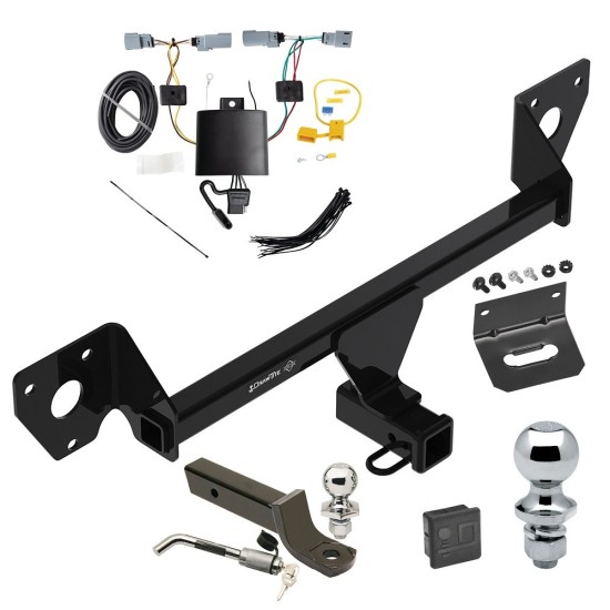 Ultimate Tow Package For 21-23 Chevy Trailblazer Trailer Hitch w/ Wiring 2" Drop Mount Dual 2" and 1-7/8" Ball Lock Bracket Cover 2" Receiver