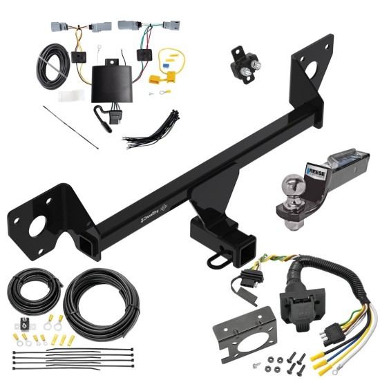 Trailer Hitch Tow Package w/ 7-Way RV Wiring For 21-23 Chevy Trailblazer w/ 2" Drop Mount 2" Ball Class 3 2" Receiver