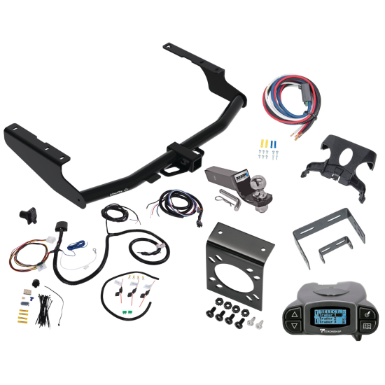 Trailer Hitch Tow Package Prodigy P3 Brake Control For 20-23 Toyota Highlander Except with Twin-Tip Exhaust and XSE w/ 7-Way RV Wiring 2" Drop Mount 2" Ball Class 4 2" Receiver Tekonsha