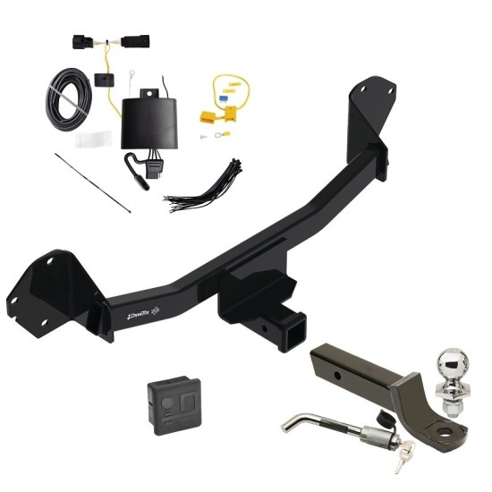 Trailer Tow Hitch For 22-23 Chevrolet Bolt EUV Deluxe Package Wiring 2" Ball Mount and Lock