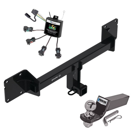 Trailer Tow Hitch For 21-22 Mercedes-Benz GLE350 Complete Package w/ Zero Contact Wiring Harness Kit and 2" Ball