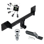 Trailer Tow Hitch For 21-22 Mercedes-Benz GLE350 Complete Package w/ Zero Contact Wiring Harness Kit and 1-7/8" Ball