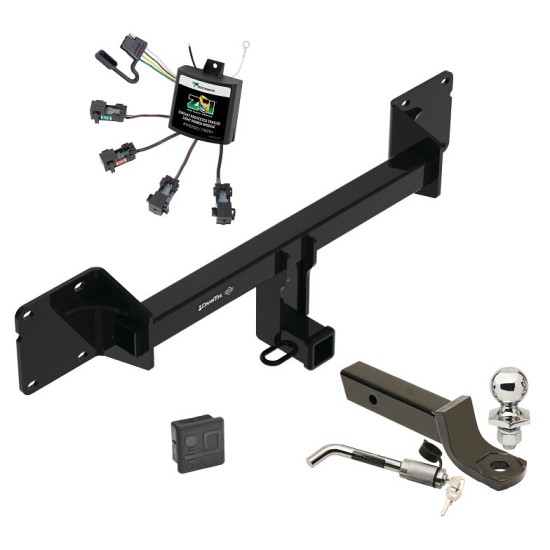 Trailer Tow Hitch For 21-22 Mercedes-Benz GLE350 Deluxe Package w/ Zero Contact Wiring Harness Kit and 2" Ball Mount and Lock