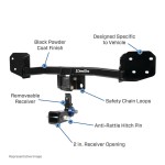 Trailer Tow Hitch For 16-22 Lexus RX350 RX450h Hidden Removable 2" Receiver Complete Package w/ Wiring and 2" Ball