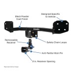 Trailer Tow Hitch For 19-23 Volvo XC40 Hidden Removable 2" Receiver Complete Package w/ Wiring and 1-7/8" Ball