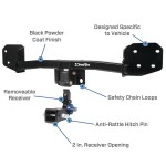 Trailer Tow Hitch For 20-24 BMX X1 Hidden Removable 2" Receiver Complete Package w/ Wiring and 1-7/8" Ball