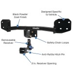 Trailer Tow Hitch For 19-24 Subaru Forester Hidden Removable 2" Receiver Complete Package w/ Wiring and 2" Ball