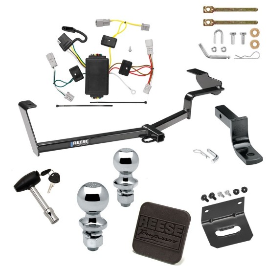 Ultimate Tow Package For 06-15 Honda Civic 2 Dr. Coupe, Except Si Trailer Hitch w/ Wiring Draw-Bar Dual 2" and 1-7/8" Ball Lock Bracket Cover 1-1/4" Receiver Reese