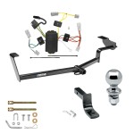 Tow Package For 06-15 Honda Civic Trailer Hitch w/ Wiring Draw-Bar 2" Ball 1-1/4" Receiver Reese